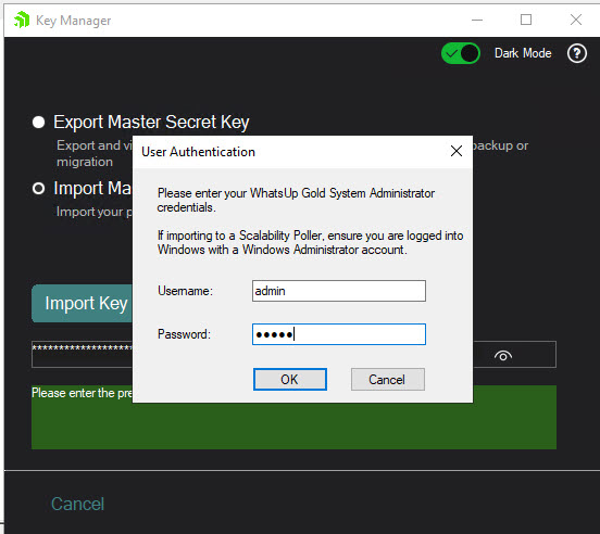 How To Export and Import the Master Secret Key in WhatsUp Gold ...