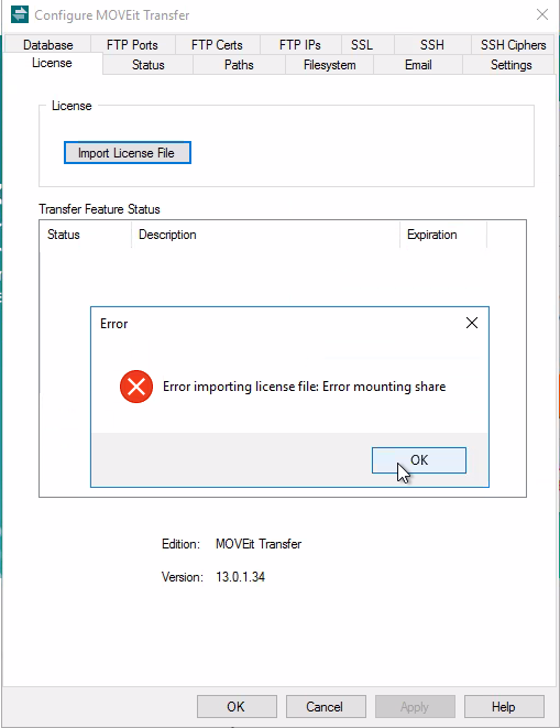 Error Mounting Share