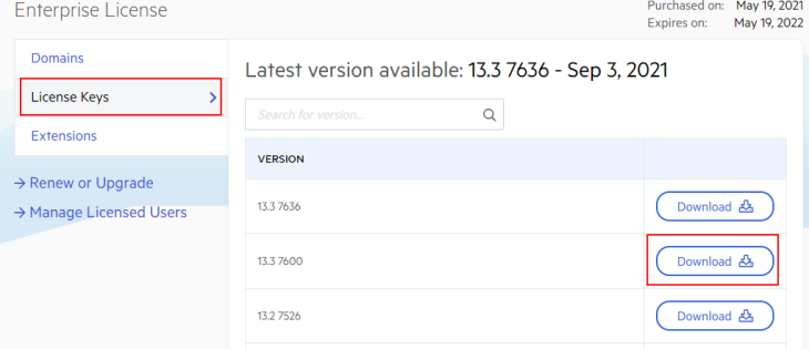 Download button
