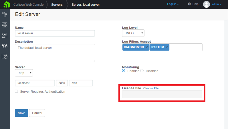 Upgrading the Corticon Server License in the Web Console